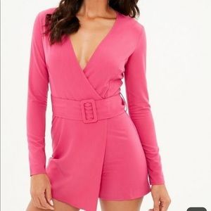 👚🌸🌷Missguided Pink Belted Romper